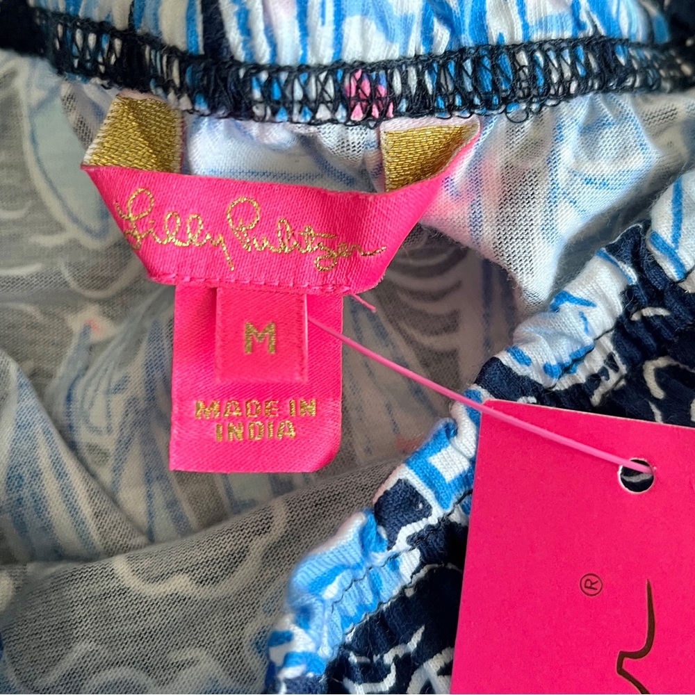 Lilly Pulitzer NEW Loro romper shorts womens medium navy blue tide sails preppy - Picture 7 of 10